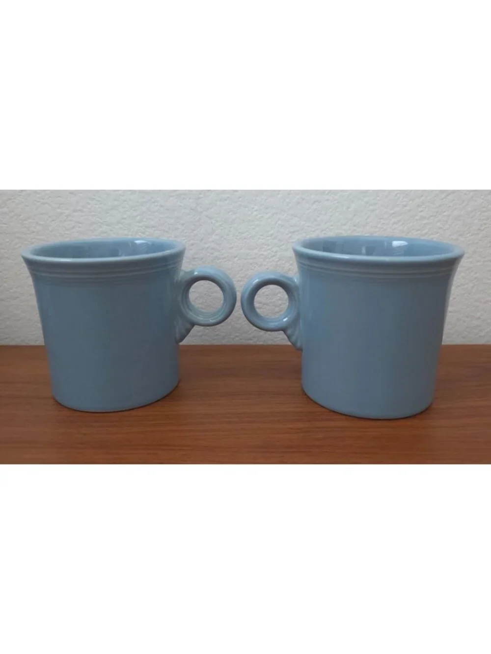 Set Of 2 FIESTA Periwinkle Blue Ceramic Ring Handle 10.25 oz Coffee Mugs - USA